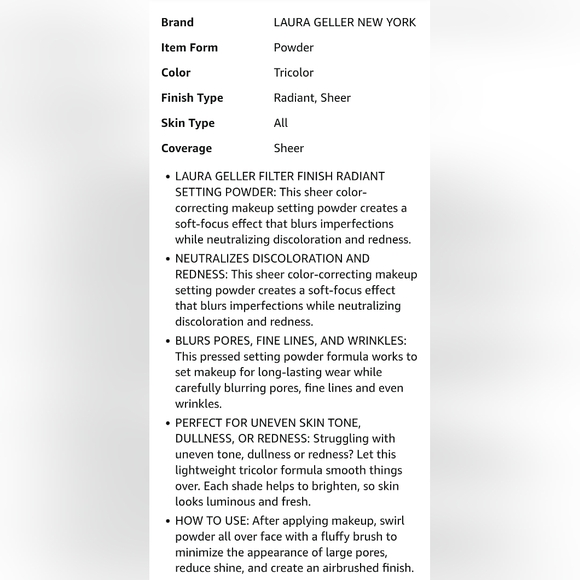 NEW!!Laura Geller Radiant Setting Powder - Multicolor Filter Finish! - Picture 9 of 12